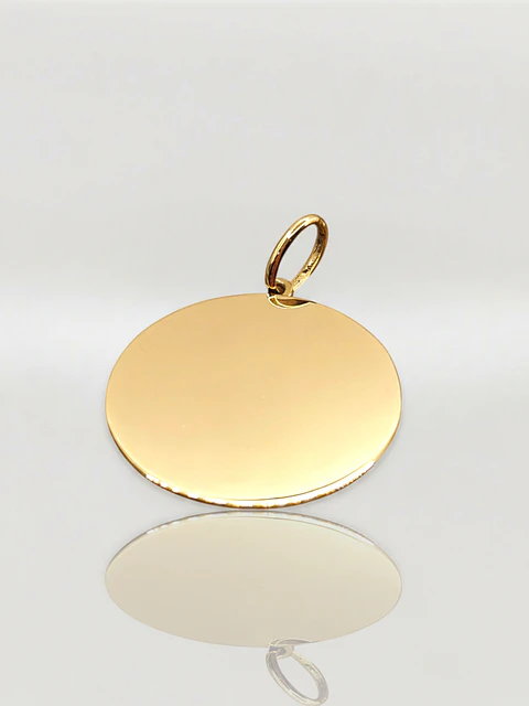 Colgante Disco Espejo Majestuoso Oro 18k
