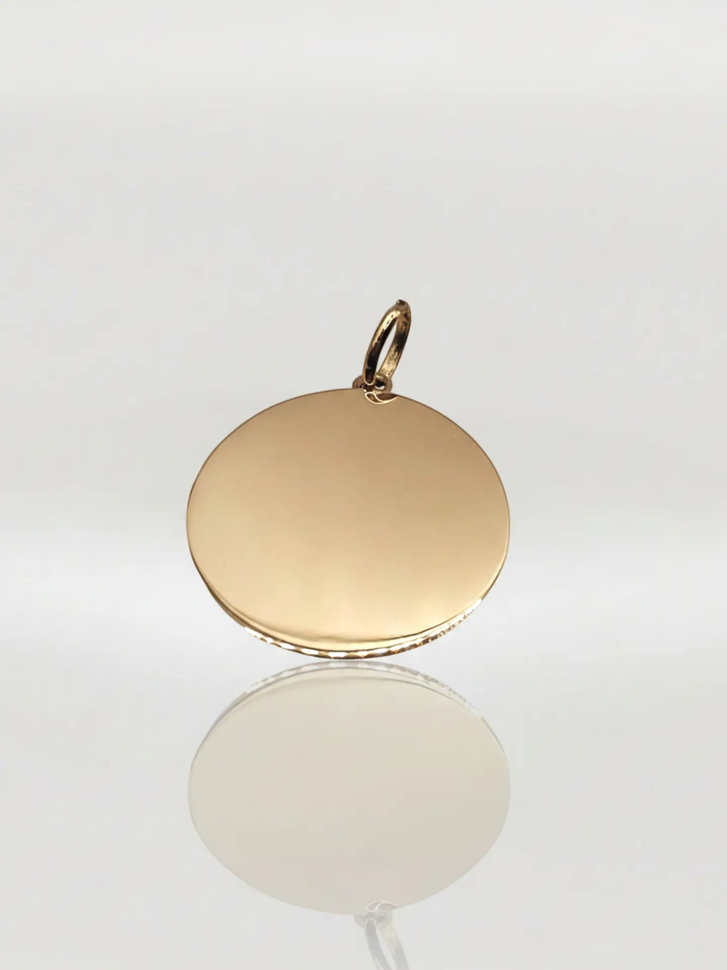 Colgante Disco Espejo Majestuoso Oro 18k 3