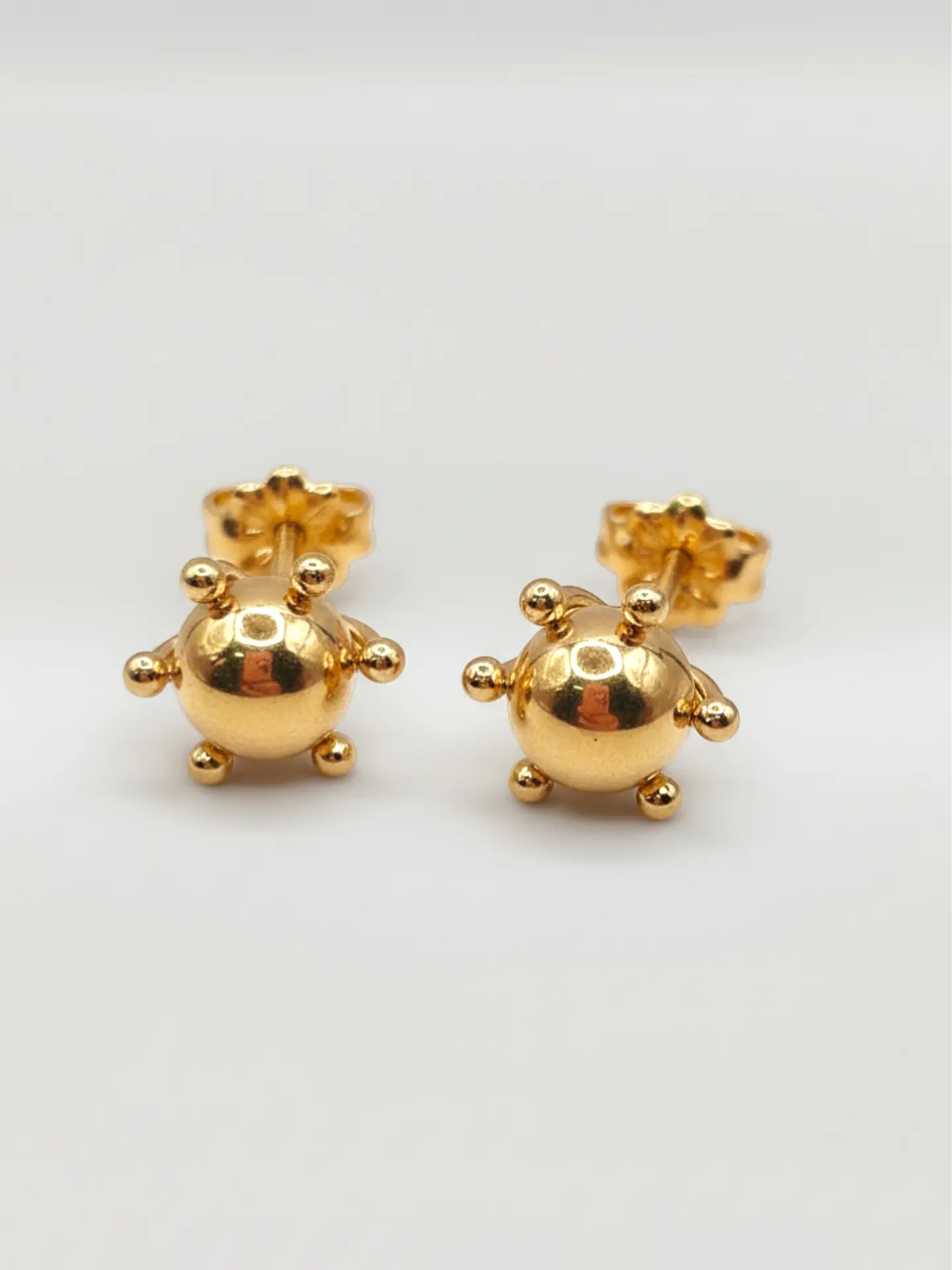 Aros Esfera Pistilo Grande Oro 18k 4