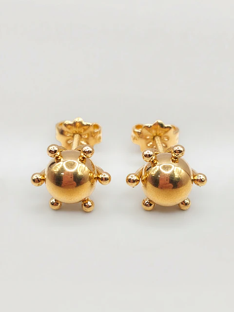 Aros Esfera Pistilo Grande Oro 18k