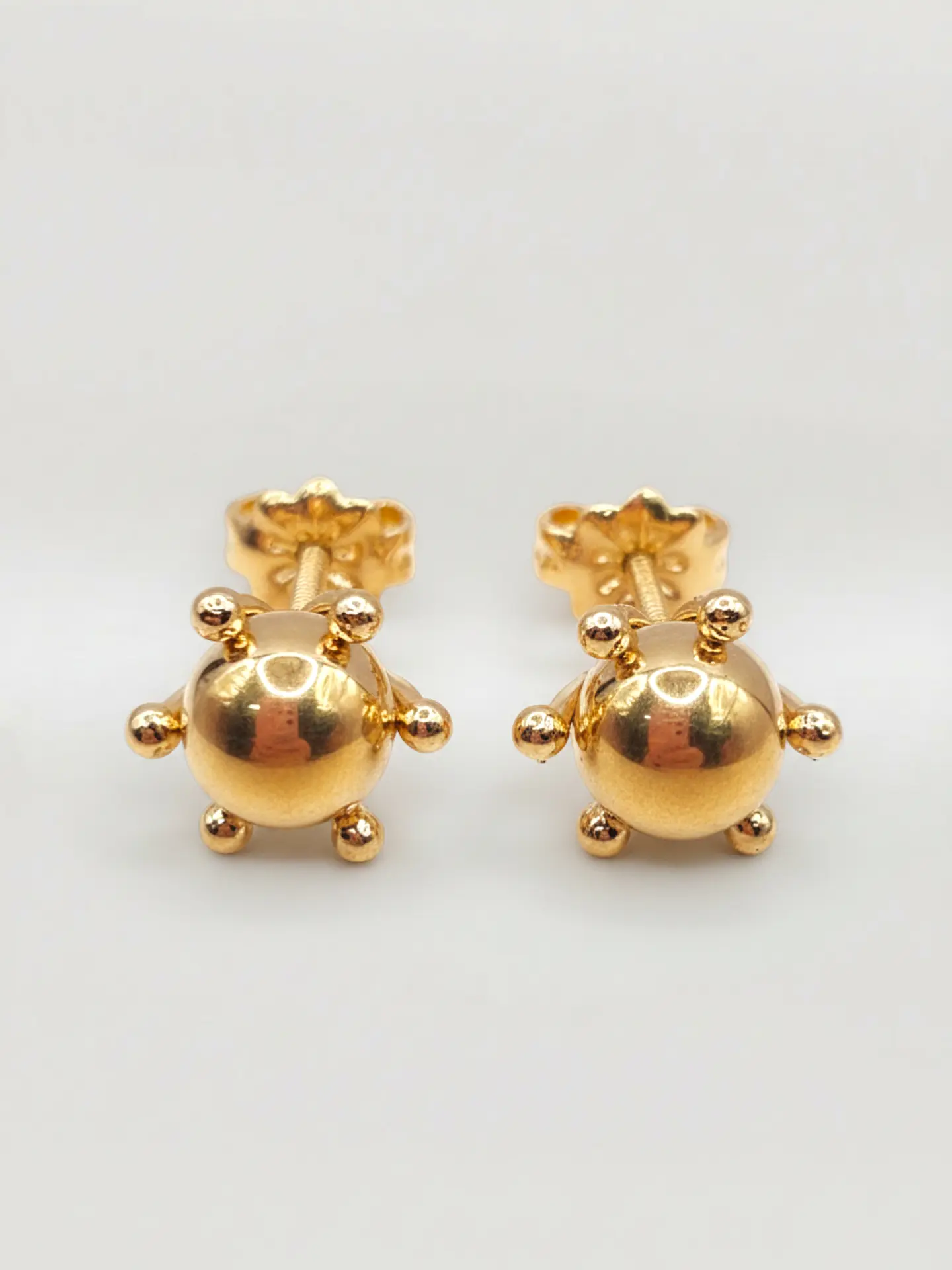 Aros Esfera Pistilo Grande Oro 18k 2