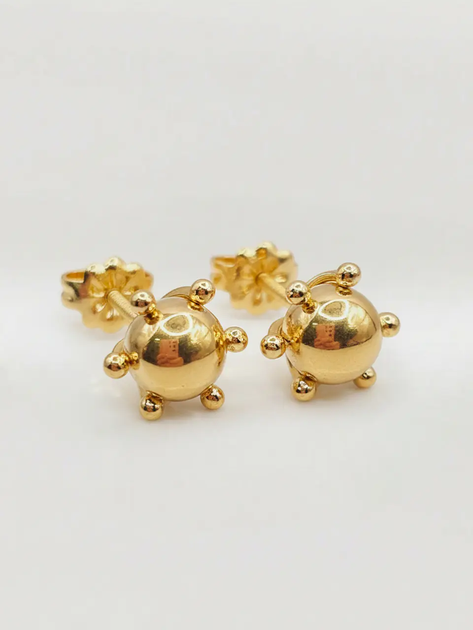 Aros Esfera Pistilo Grande Oro 18k 1