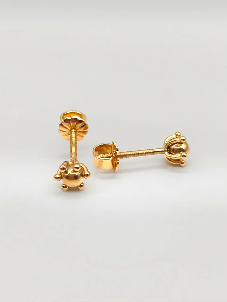 Aros Esfera Pistilo Mediano Oro 18k 3