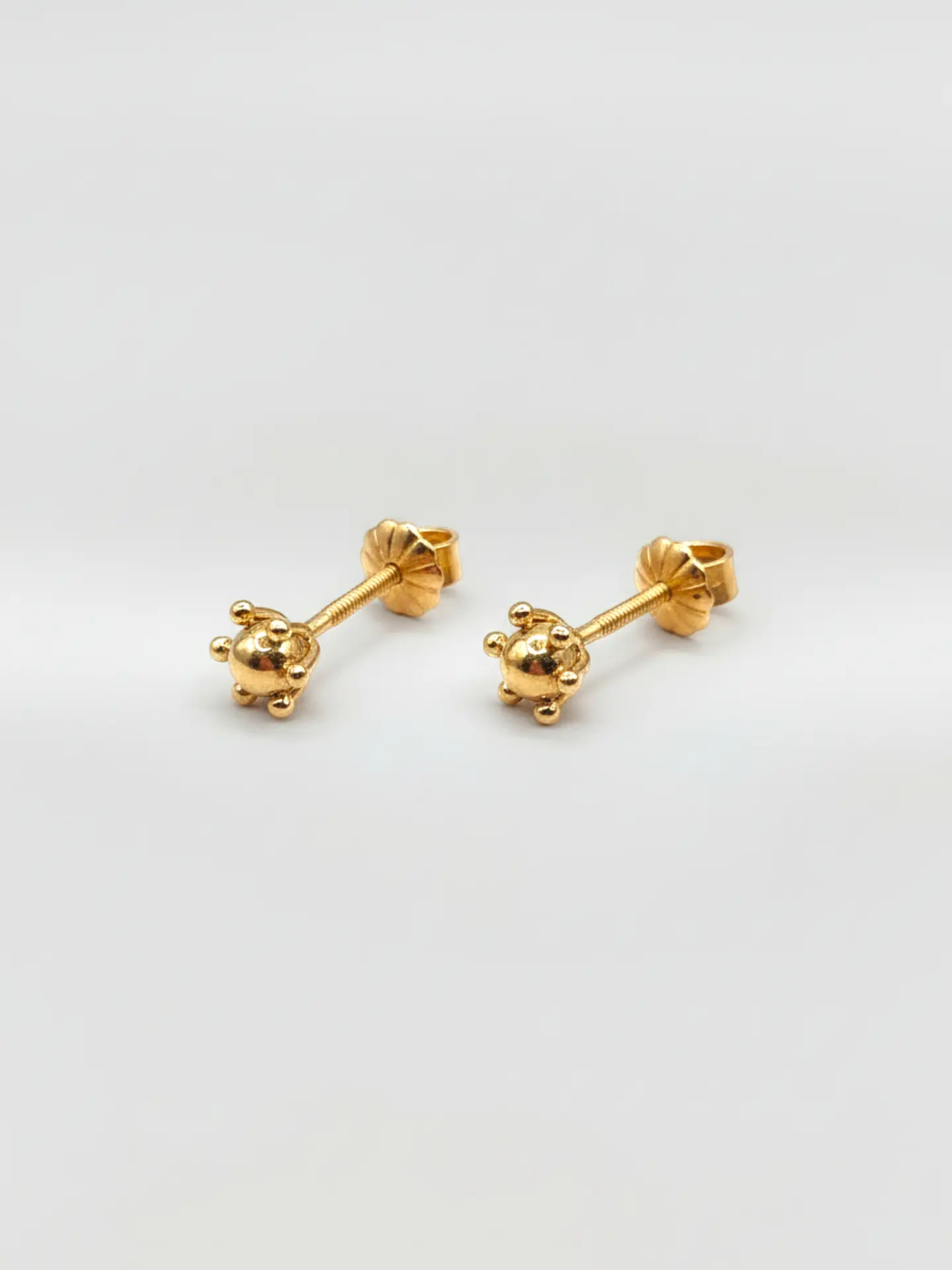 Aros Esfera Pistilo Mediano Oro 18k 4