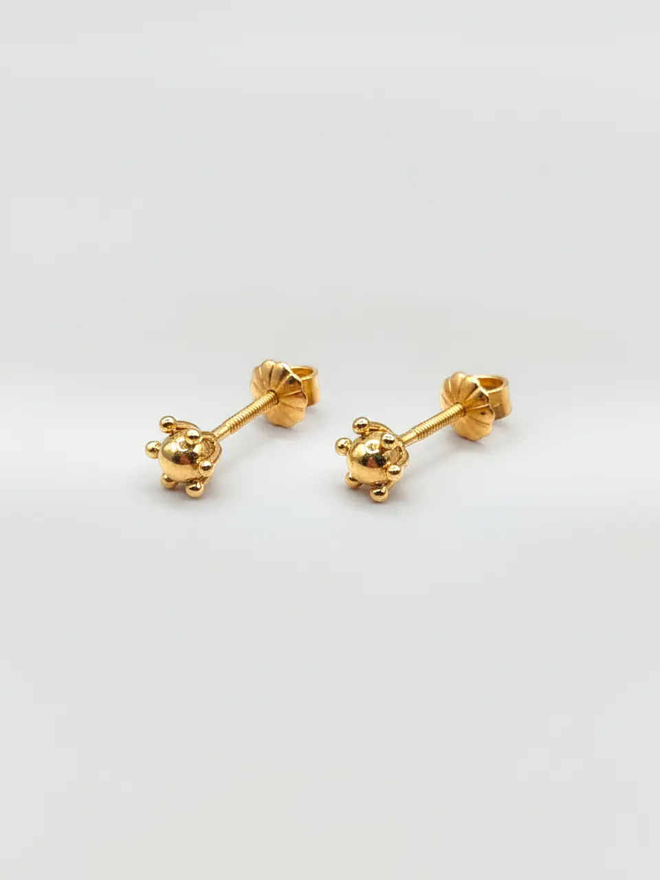 Aros Esfera Pistilo Mediano Oro 18k 4