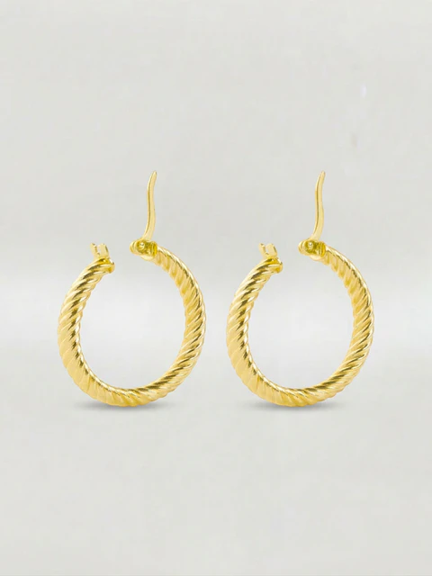 Aros Argollas Espiral Infinito Oro 18k