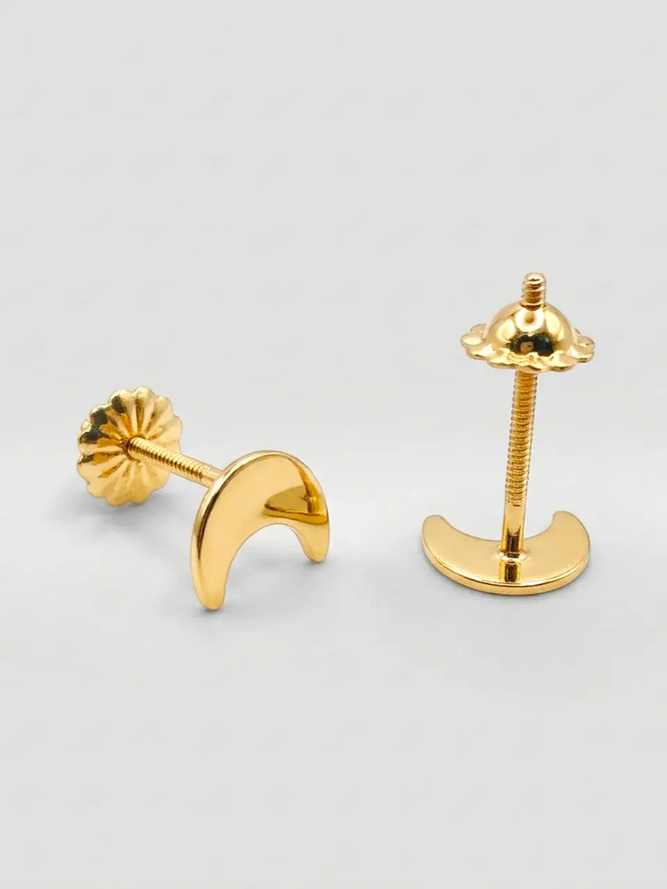 Aros Luna Creciente Mediano Oro 18k 4