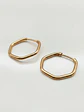 Aros Argollas Geometría Hexagonal Oro 18k - Miniatura 2