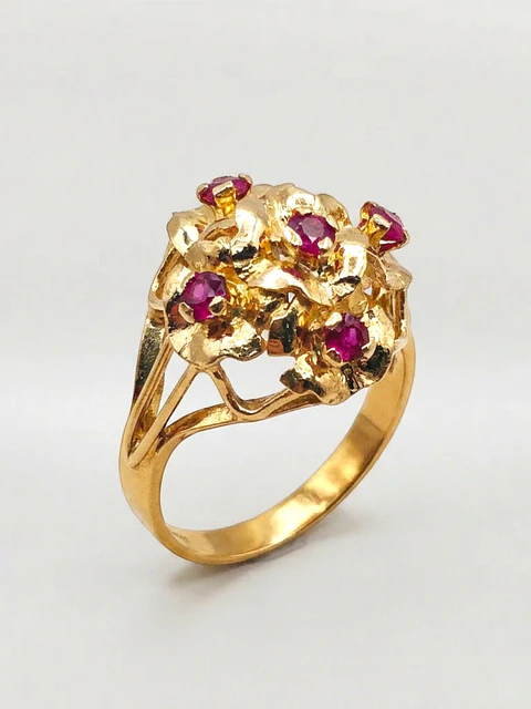 Anillo Florentino Rubí de Gala Oro 18k