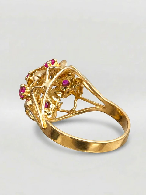 Anillo Florentino Rubí de Gala Oro 18k