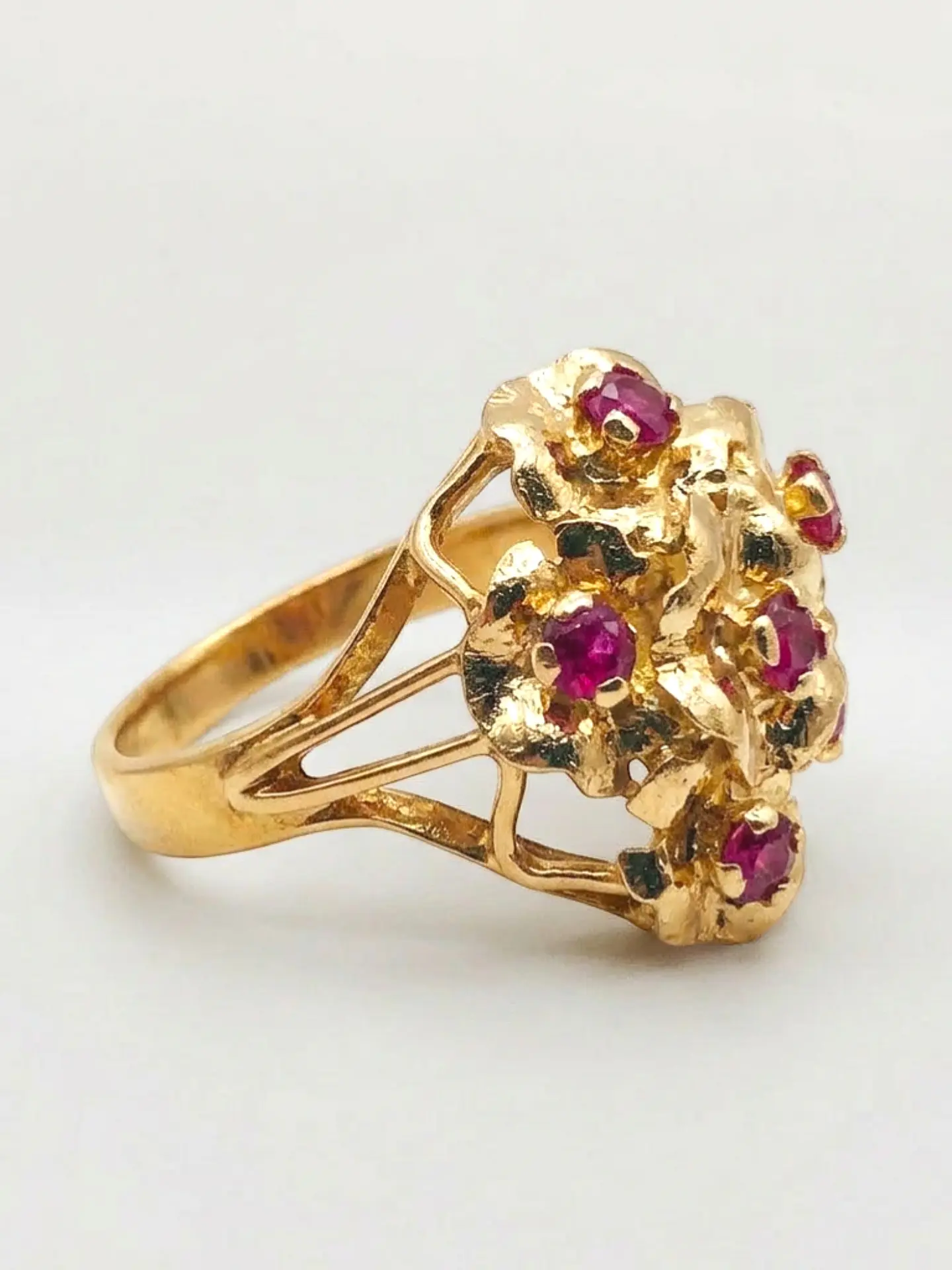 Anillo Florentino Rubí de Gala Oro 18k 4