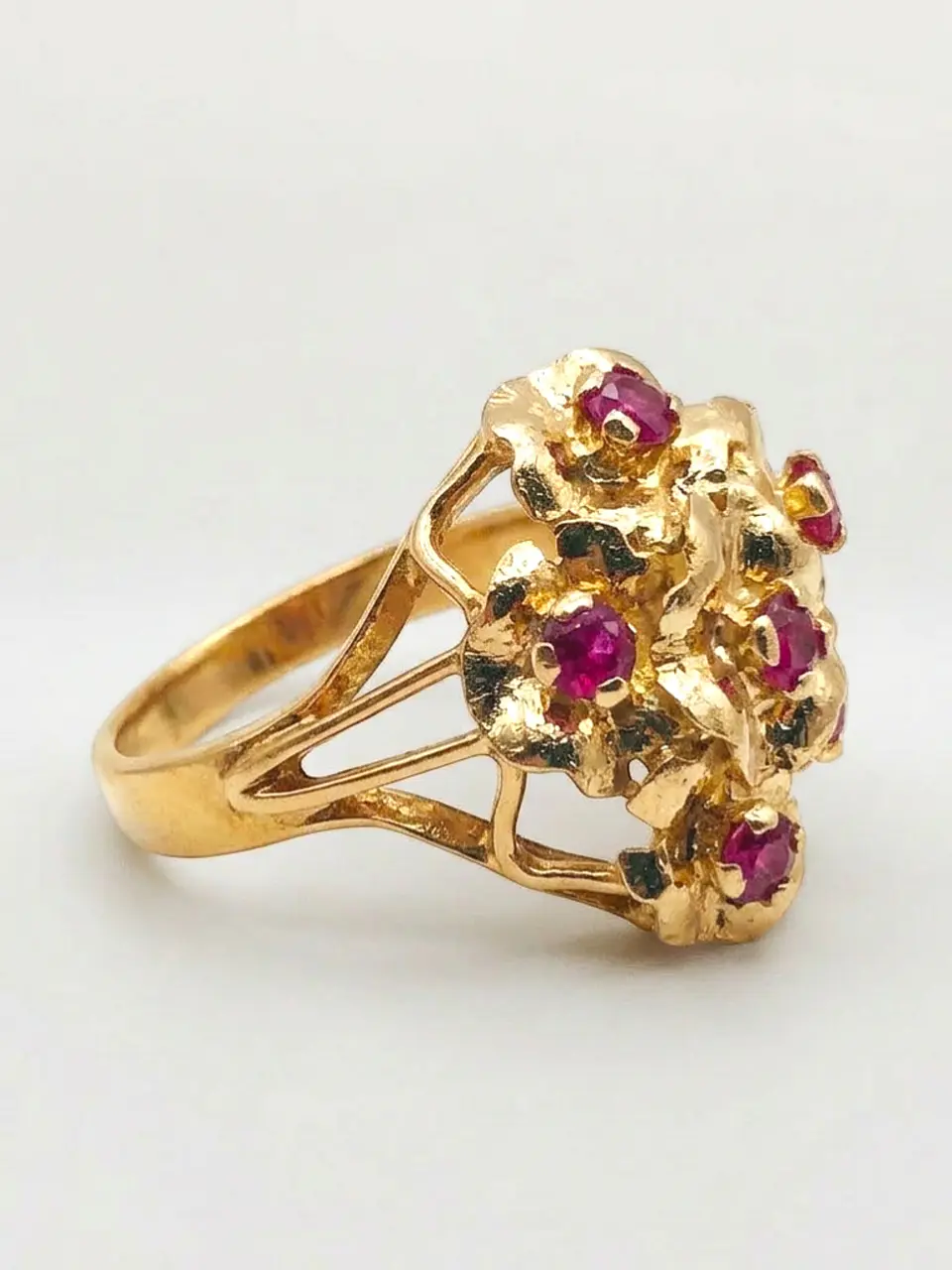 Anillo Florentino Rubí de Gala Oro 18k 4