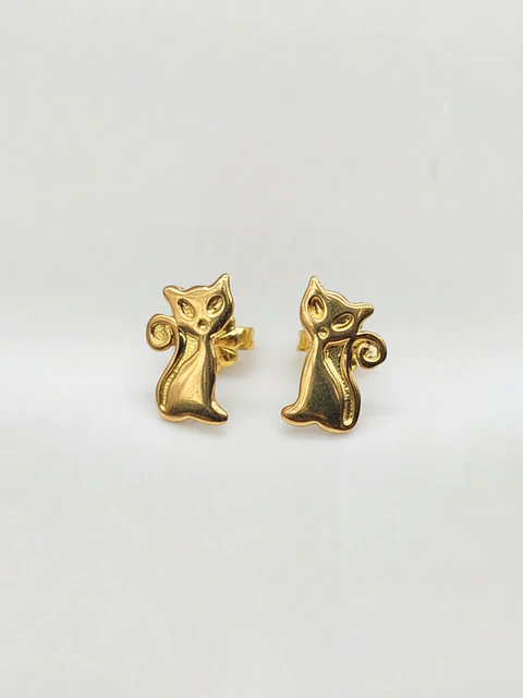 Aros Gatito Encanto Oro 18k