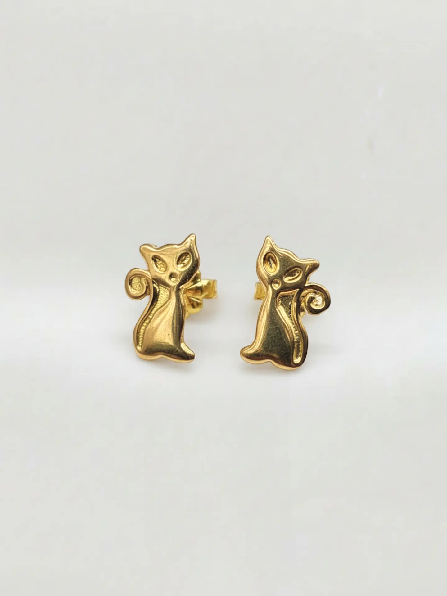 Aros Gatito Encanto Oro 18k 2