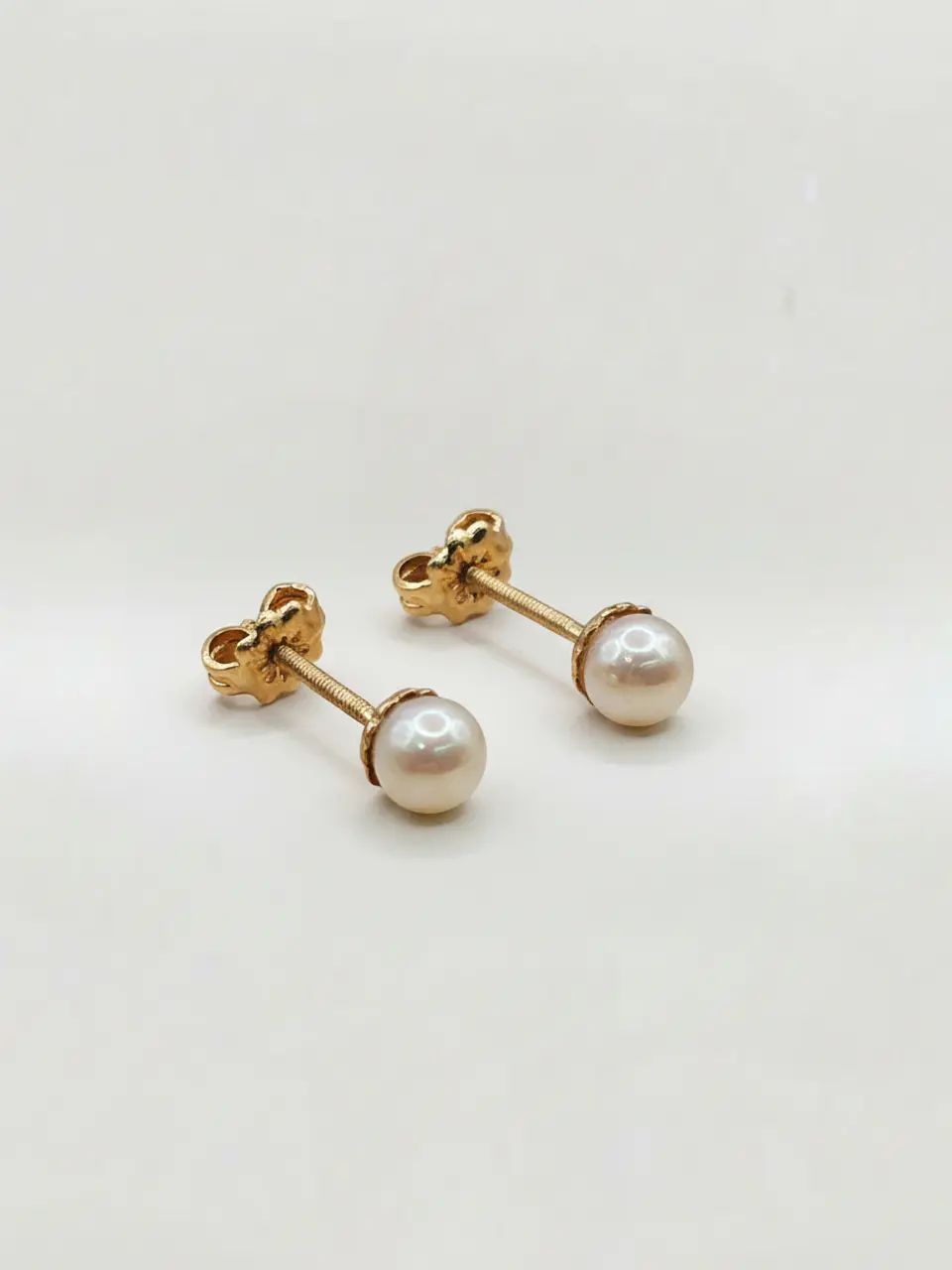 Aros Perla Cultivada Mediano Oro 18k 3