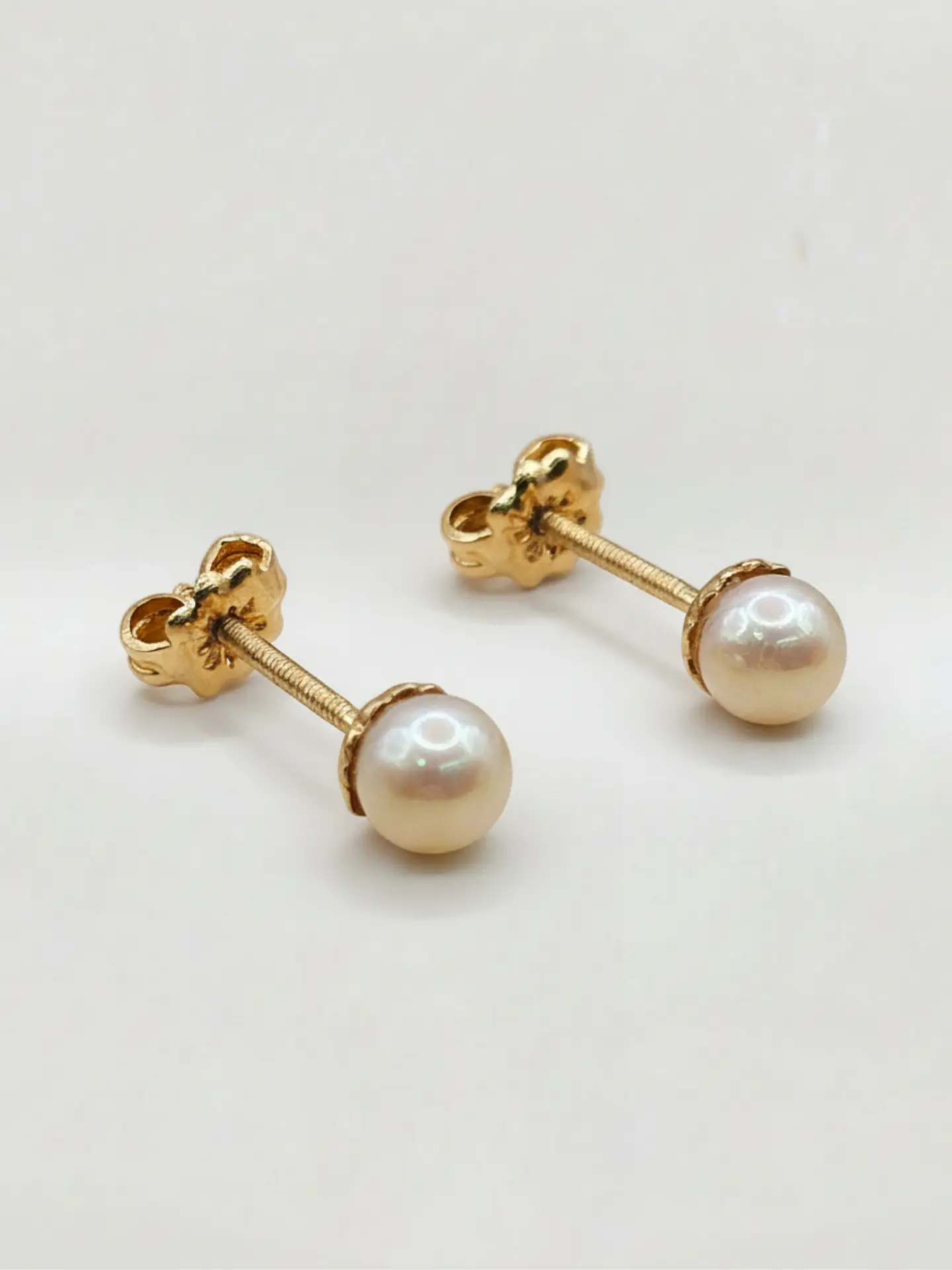 Aros Perla Cultivada Mediano Oro 18k 4