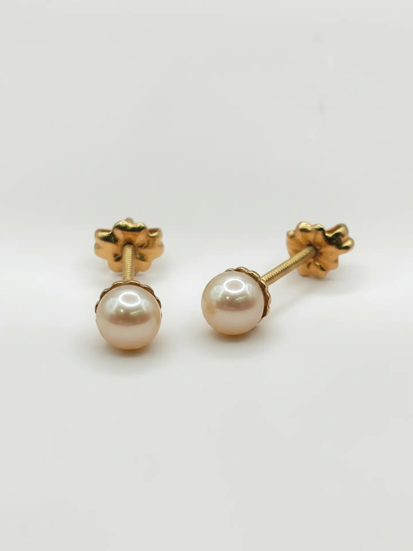 Aros Perla Cultivada Mediano Oro 18k 5