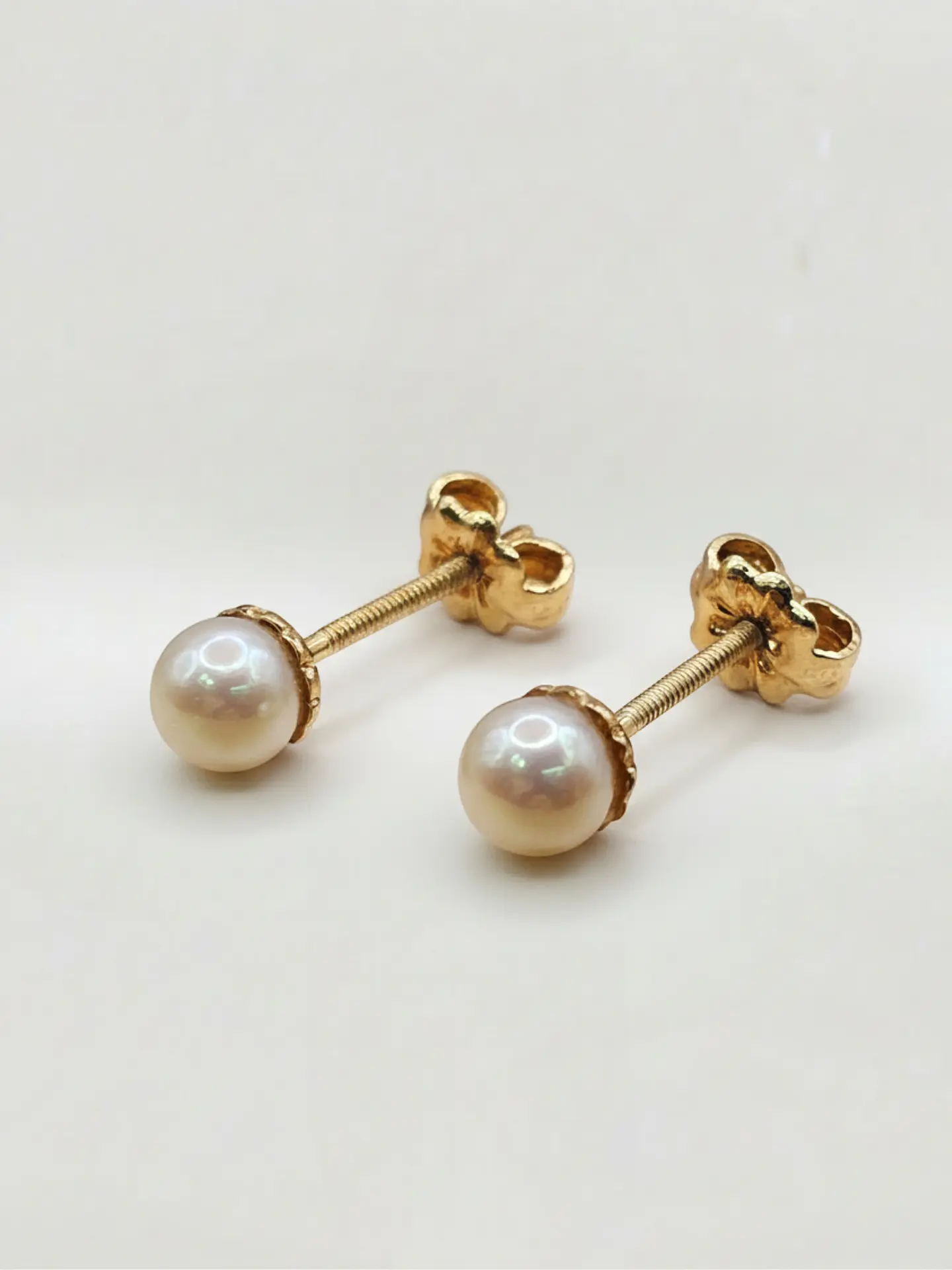 Aros Perla Cultivada Mediano Oro 18k 6