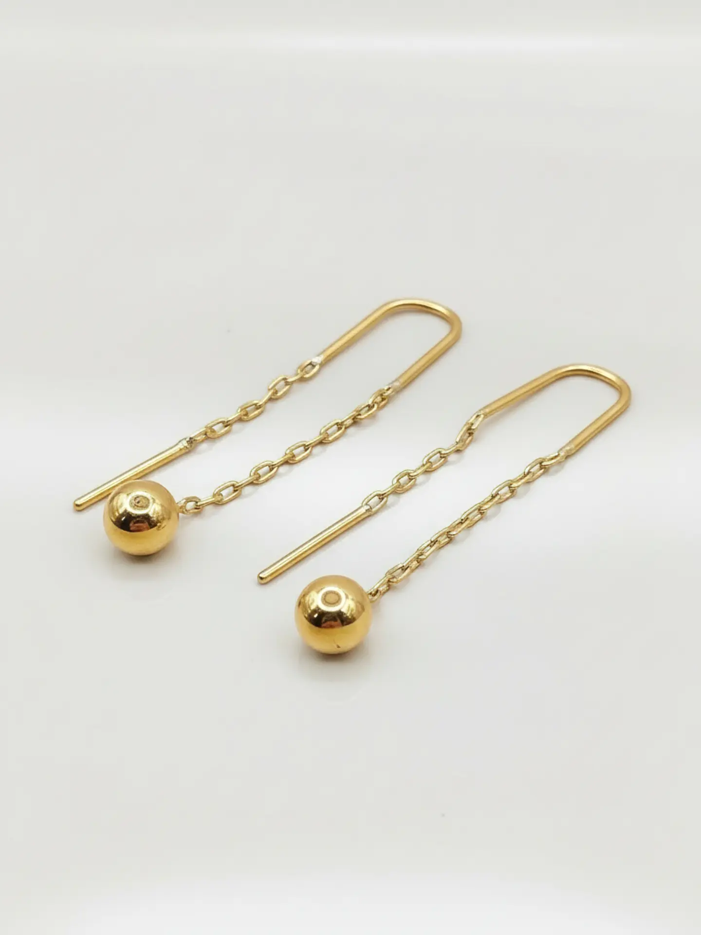 Aros Cadena con Esferas Gala Larga Oro 18k 5