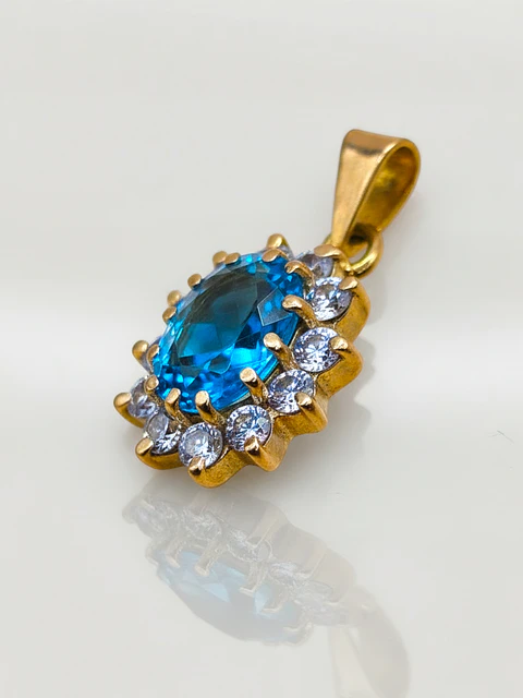 Colgante Lady Mar de Cristal Aguamarina Oro 18k