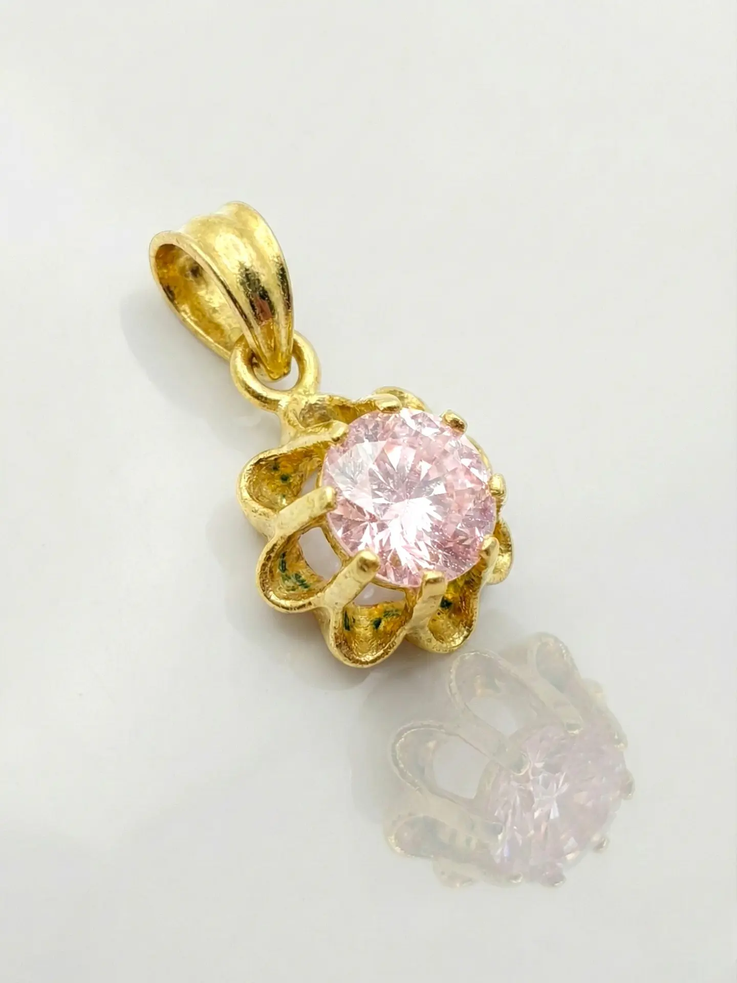 Colgante Chatón Italiano Rosa de Francia Oro 18k 3