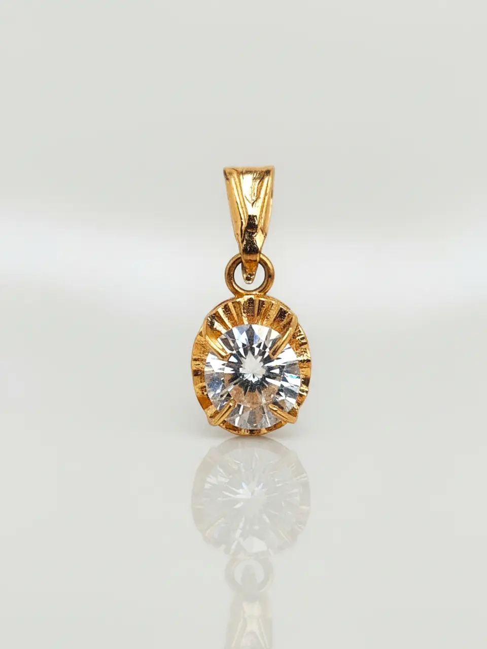 Colgante Chatón Oval de Circón Oro 18k 1
