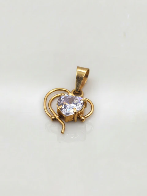 Colgante Corazón de Brillo Circón Oro 18k
