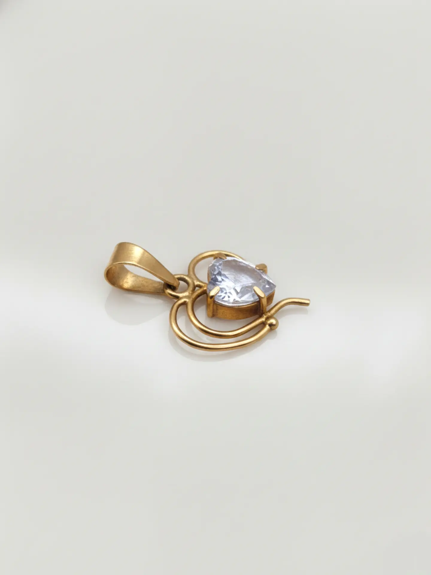 Colgante Corazón de Brillo Circón Oro 18k 3