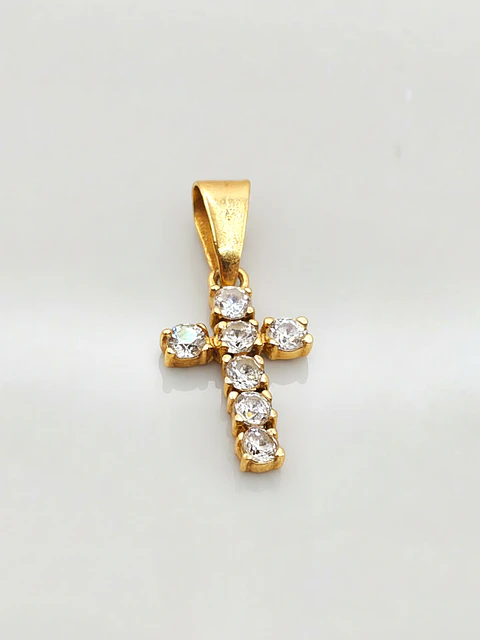 Colgante Cruz de Brillo Sagrado Circones Oro 18k