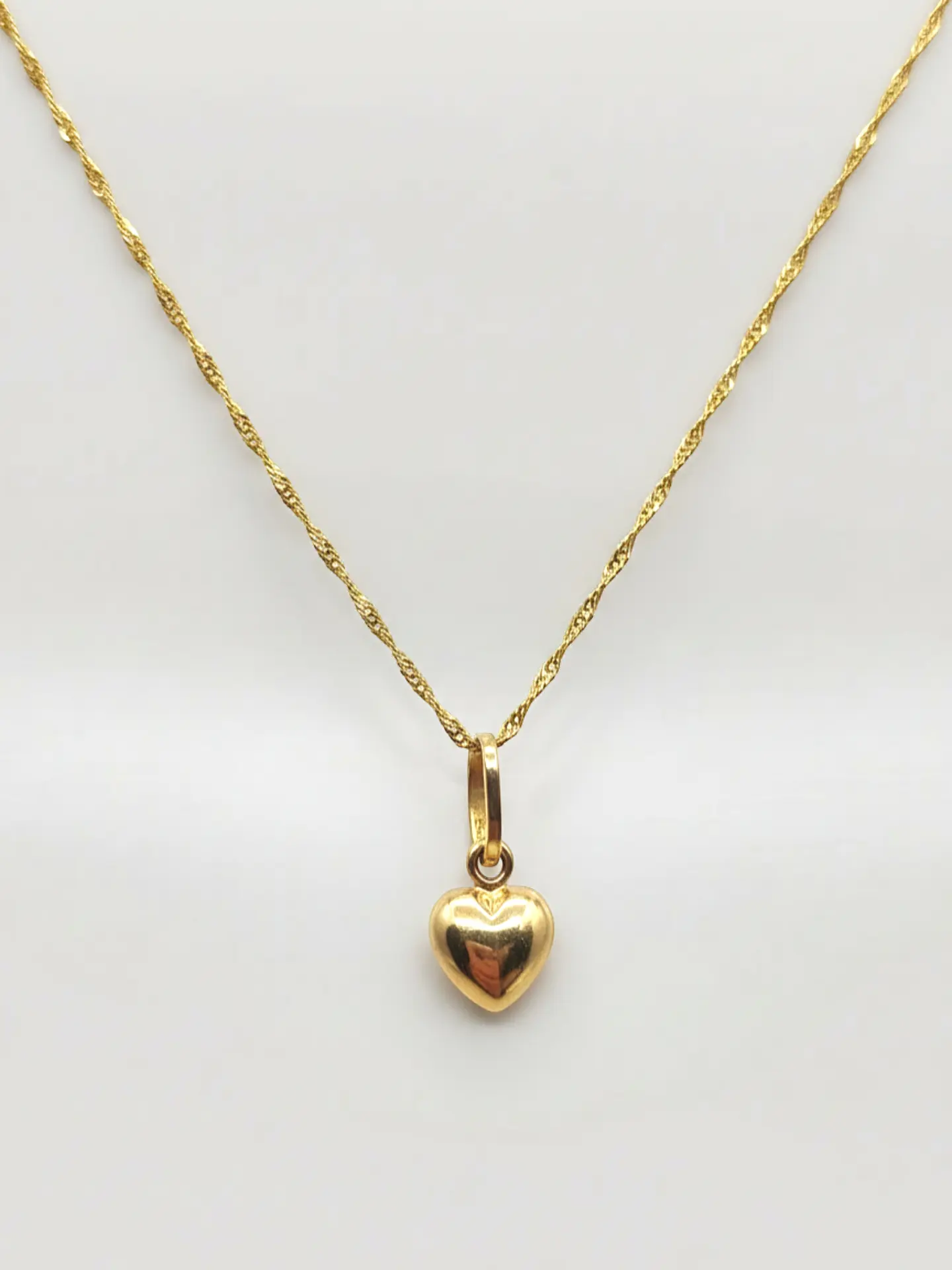 Cadena Singapur Corazón Delicado Oro 18k 1