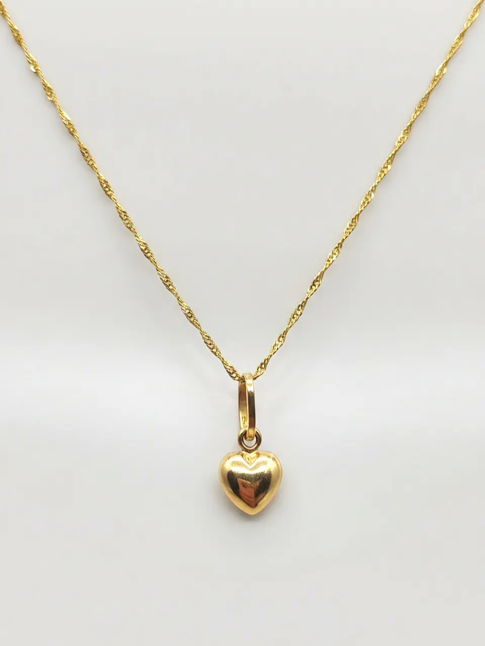 Cadena Singapur Corazón Delicado Oro 18k 1