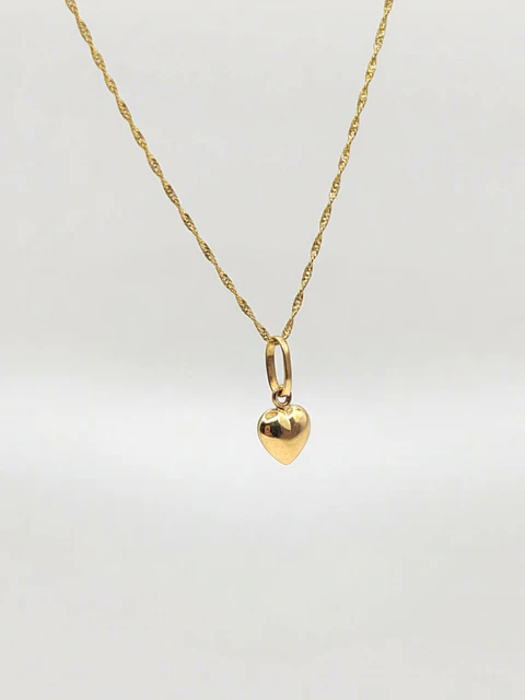 Cadena Singapur Corazón Delicado Oro 18k