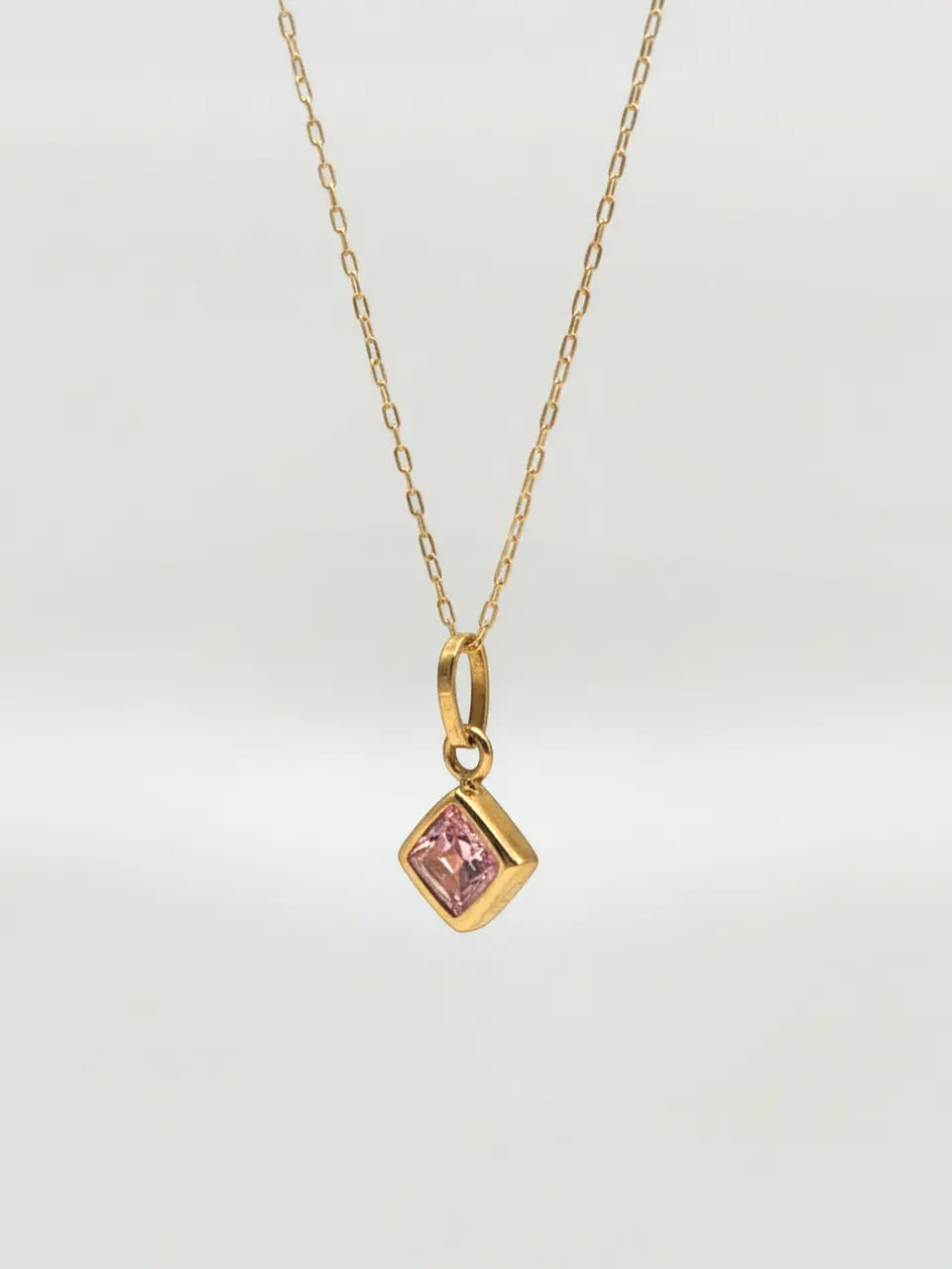 Cadena Rombo Rosa de Francia Mística Oro 18k 2