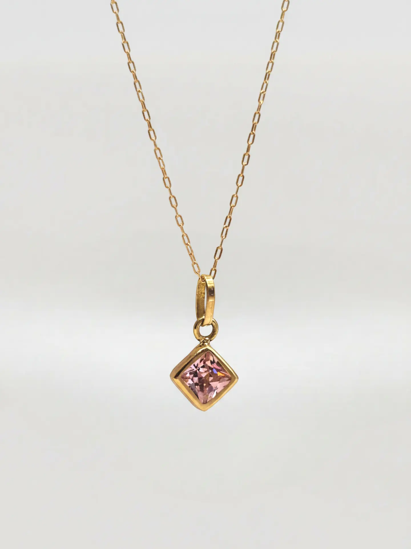 Cadena Rombo Rosa de Francia Mística Oro 18k 3