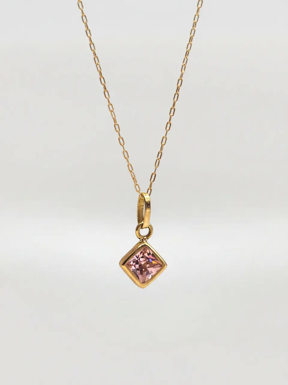 Cadena Rombo Rosa de Francia Mística Oro 18k 3