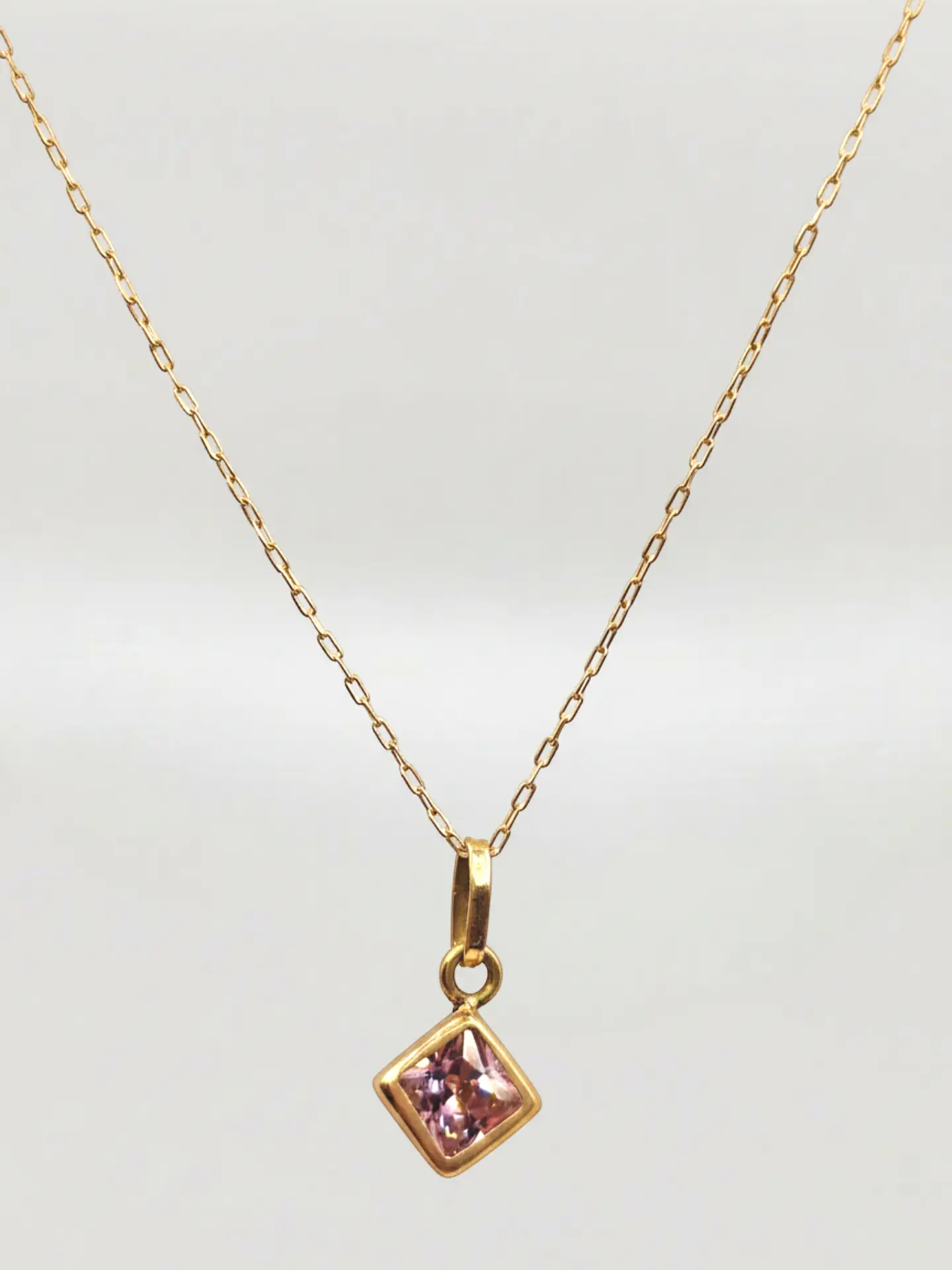 Cadena Rombo Rosa de Francia Mística Oro 18k 5