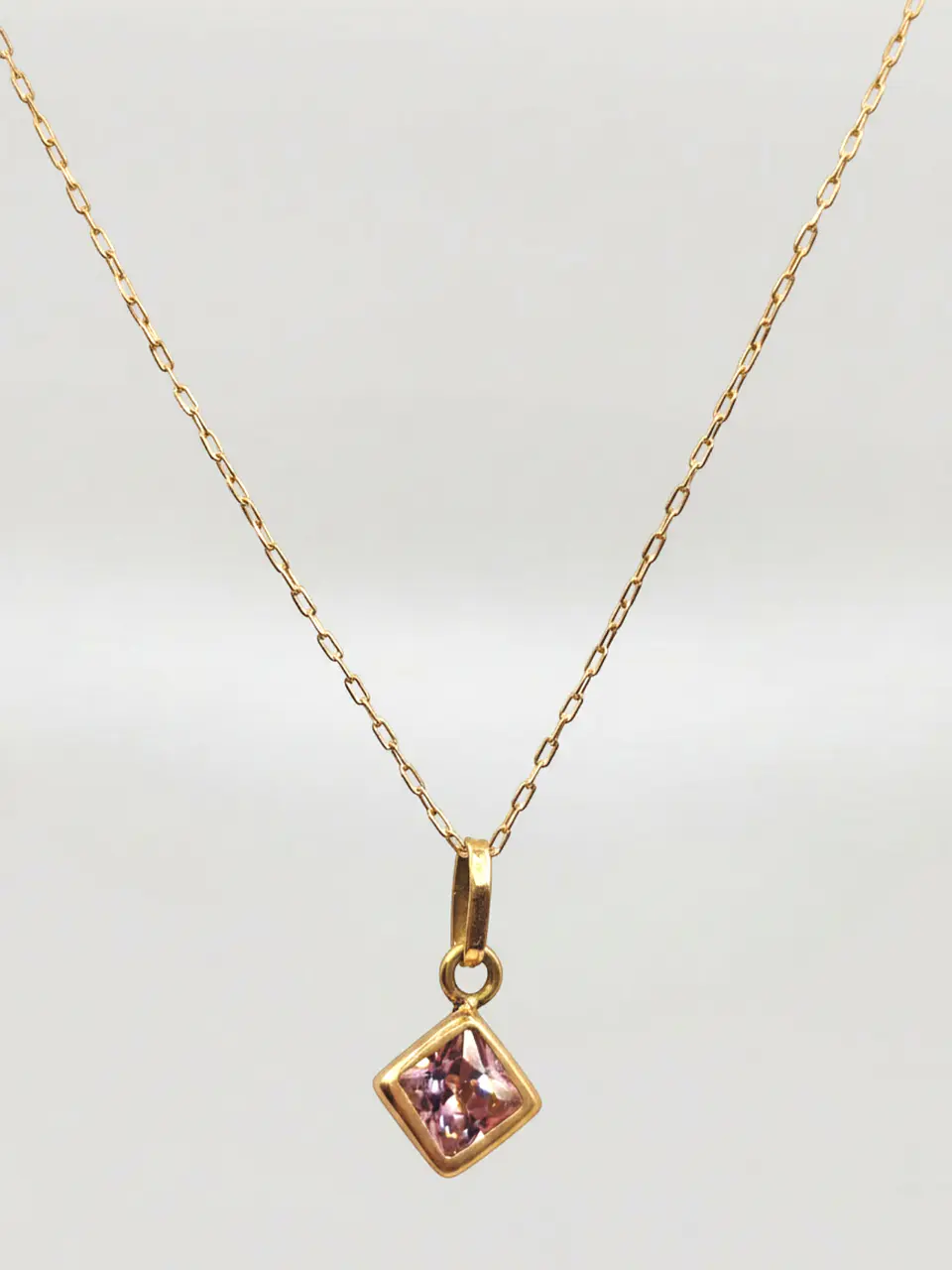 Cadena Rombo Rosa de Francia Mística Oro 18k 5