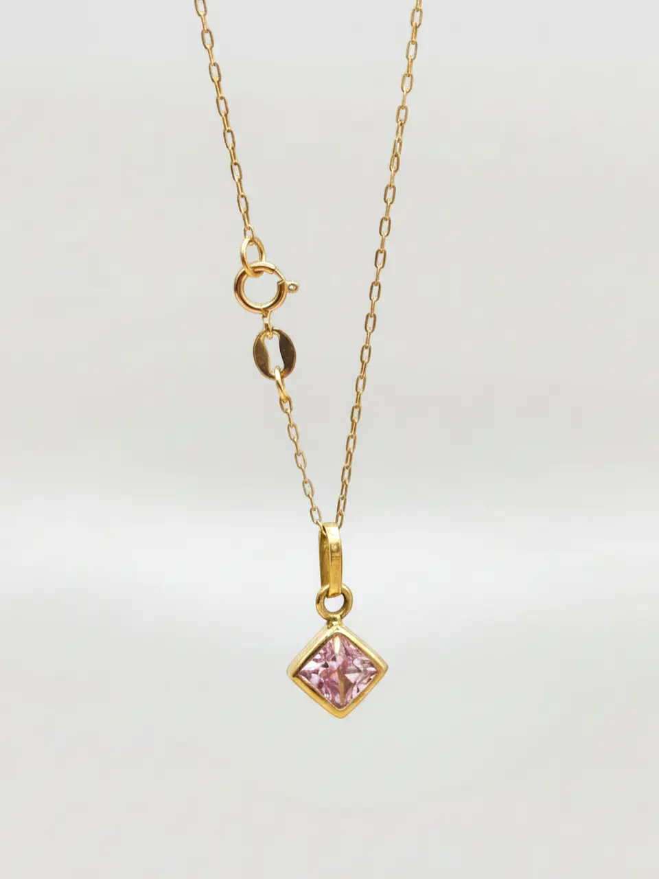 Cadena Rombo Rosa de Francia Mística Oro 18k 1