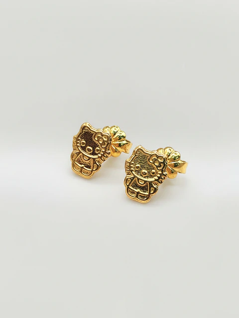 Aros Hello Kitty Encanto Grande Oro 18k