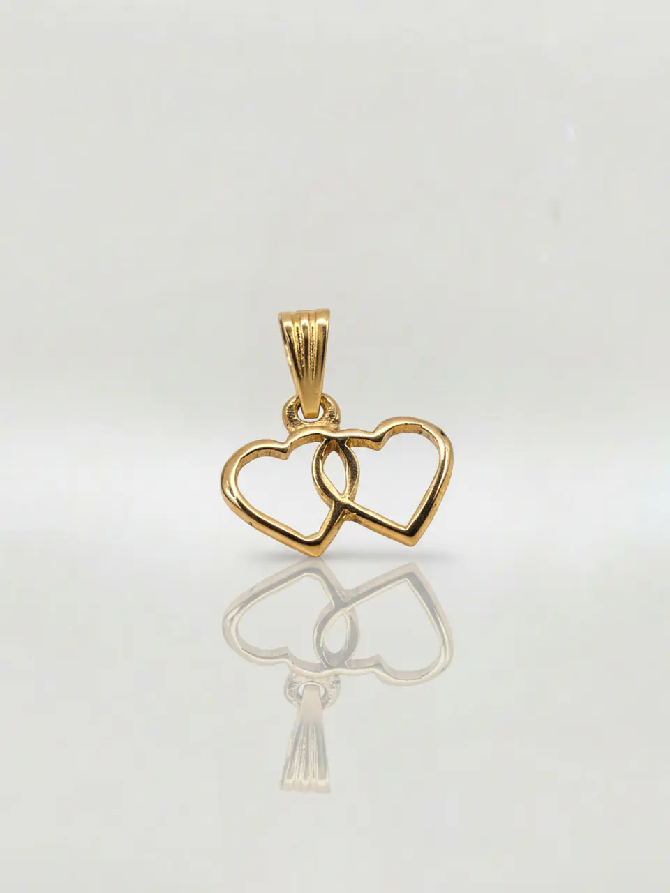 Colgante Silueta Doble Corazón Oro 18k 1
