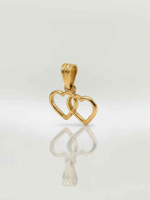 Colgante Silueta Doble Corazón Oro 18k