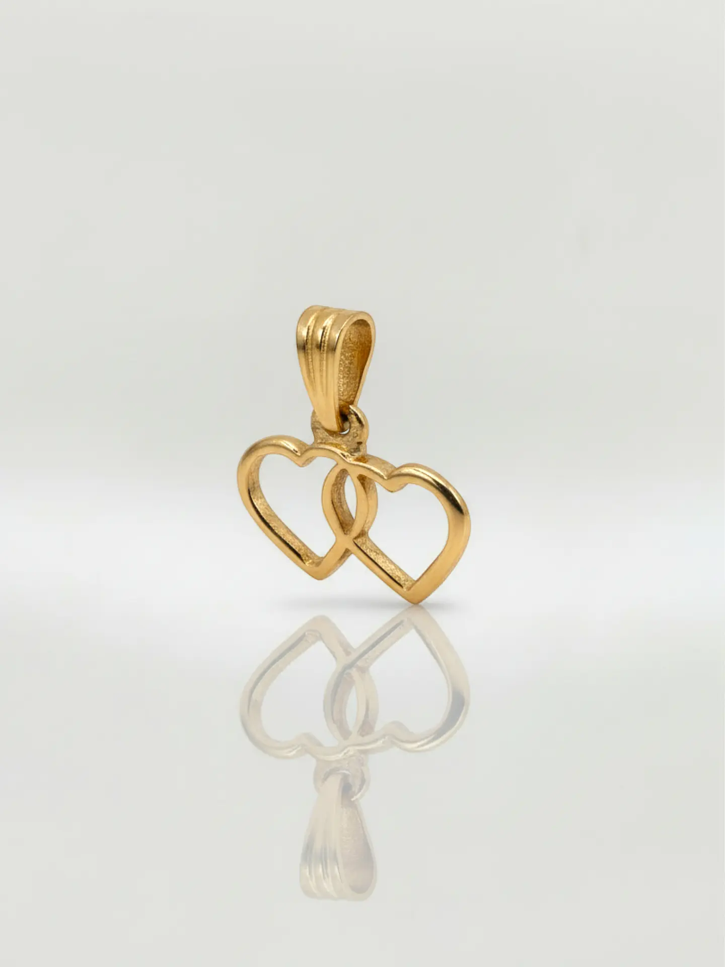 Colgante Silueta Doble Corazón Oro 18k 2