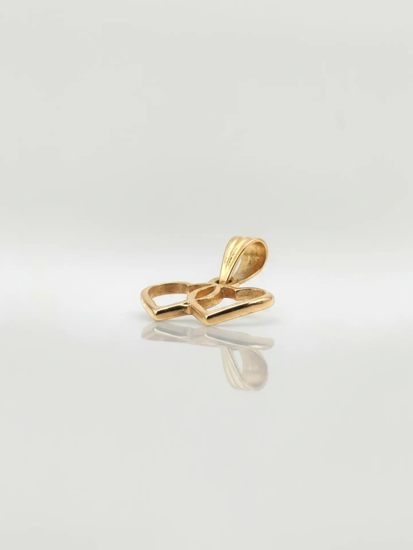 Colgante Silueta Doble Corazón Oro 18k 3