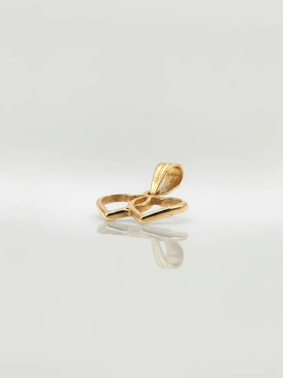 Colgante Silueta Doble Corazón Oro 18k 3