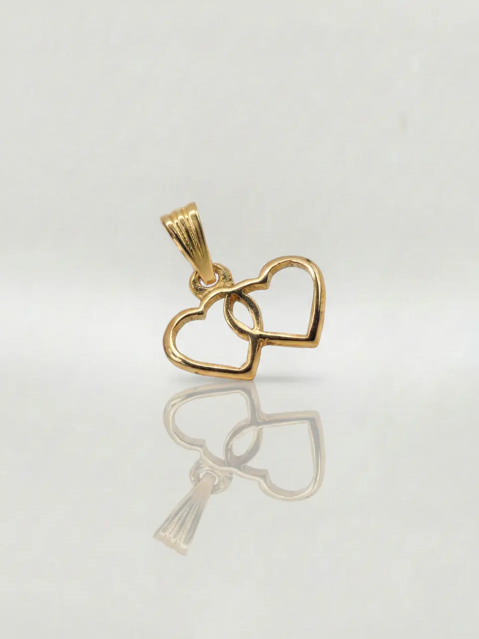 Colgante Silueta Doble Corazón Oro 18k 4