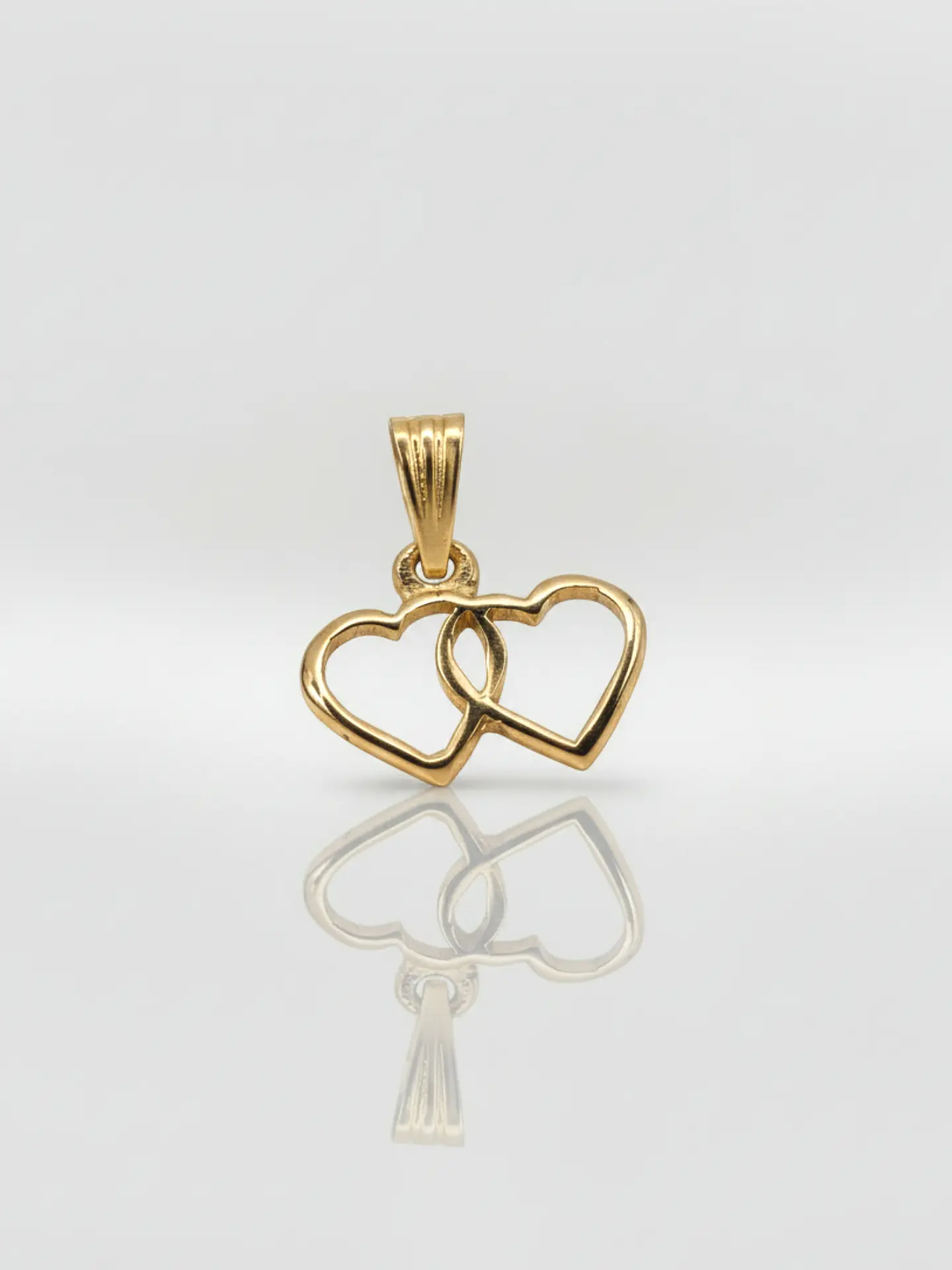 Colgante Silueta Doble Corazón Oro 18k 5