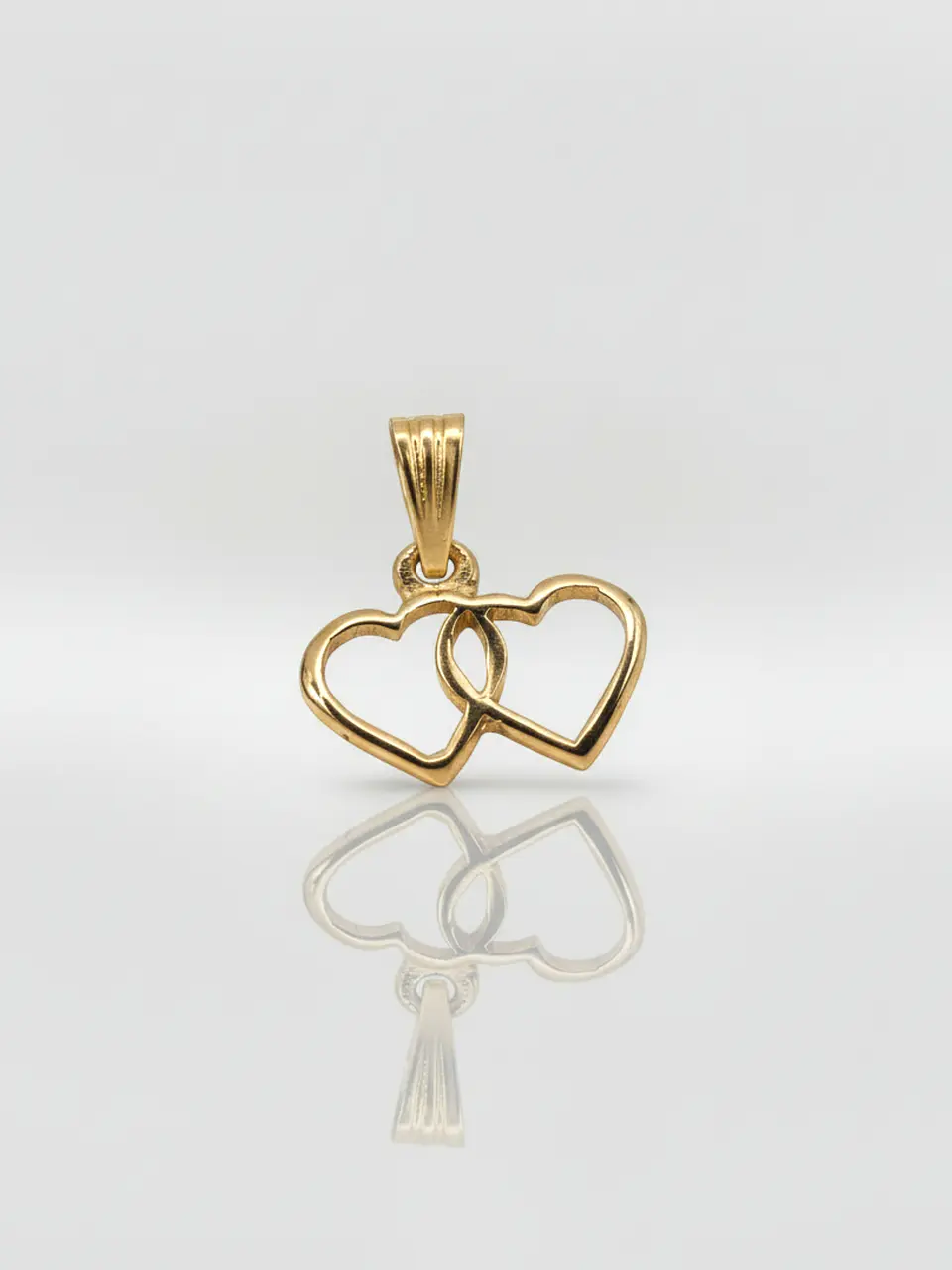 Colgante Silueta Doble Corazón Oro 18k 5