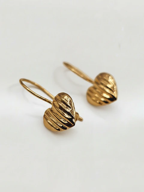 Aros Corazón Esculpido de Gala Oro 18k
