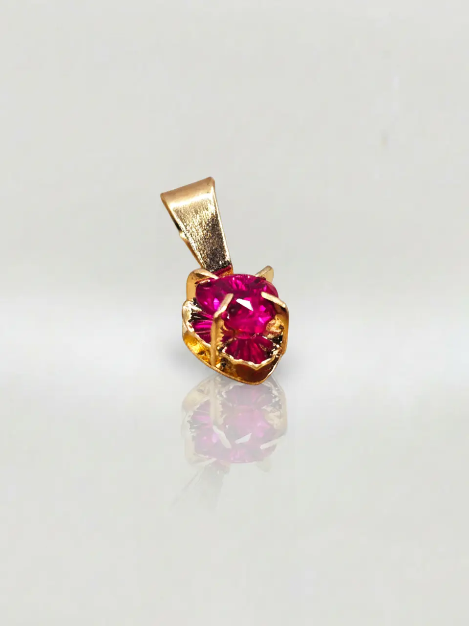 Colgante Chatón Corazón de Rubí Oro 18k 2