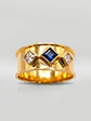 Anillo Rombos Zafiro Real y Circones Oro 18k - Miniatura 5